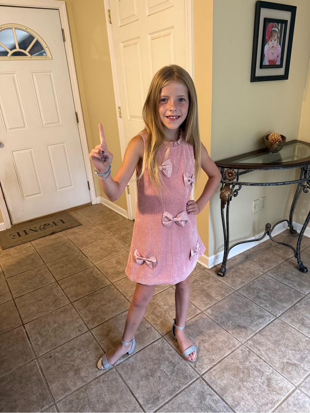 Lola + The Boys Pink Bow Textured A-Line Dress